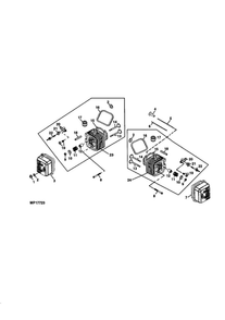 Cylinder Head Diagram and Parts List for 351700-1114  Briggs and Stratton Engine